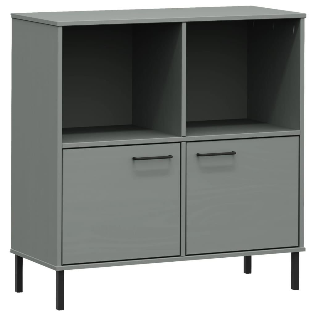 Regal za knjige s metalnim nogama sivi 90x35x90,5 cm drvo OSLO