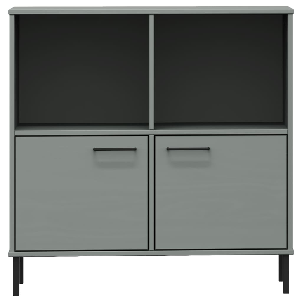 Regal za knjige s metalnim nogama sivi 90x35x90,5 cm drvo OSLO
