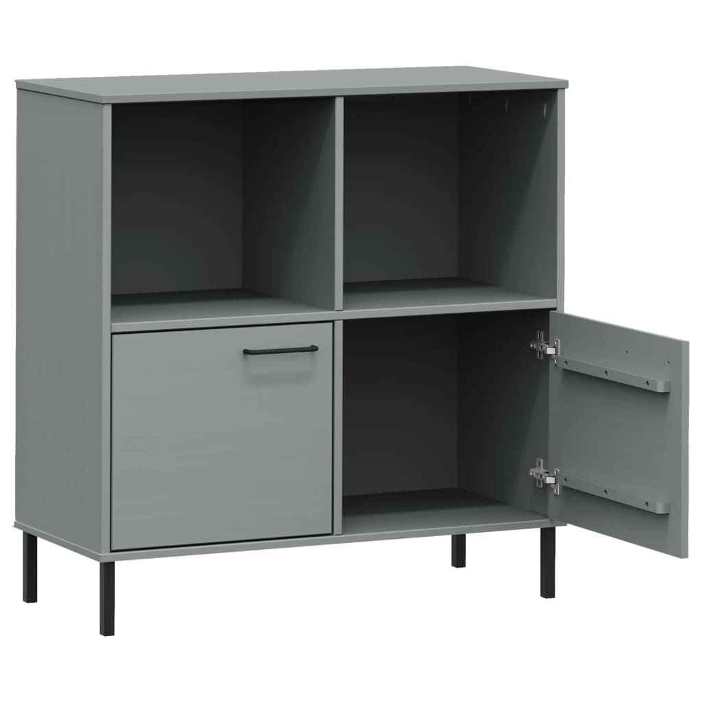 Regal za knjige s metalnim nogama sivi 90x35x90,5 cm drvo OSLO