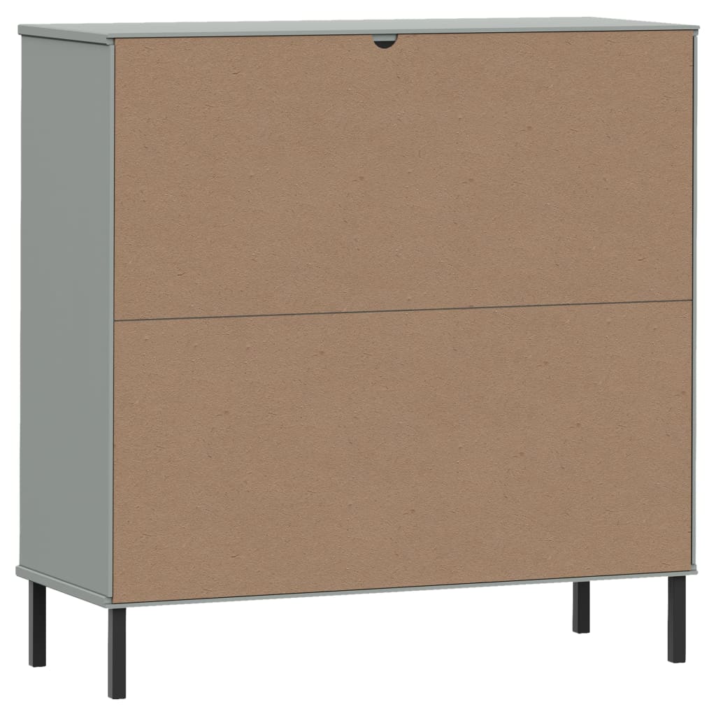 Regal za knjige s metalnim nogama sivi 90x35x90,5 cm drvo OSLO