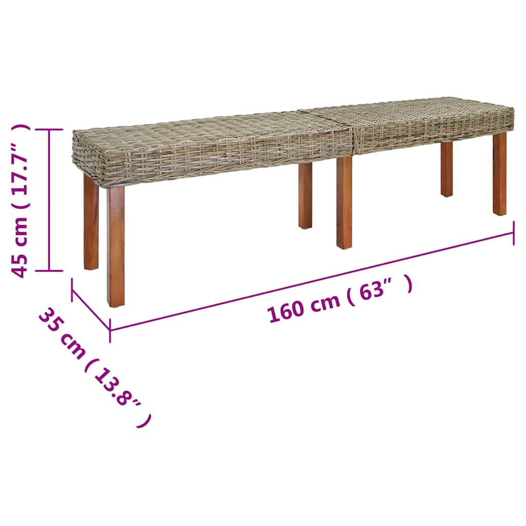 klupa Prirodna 160 x 35 x 45 cm Čvrsto drvo manga