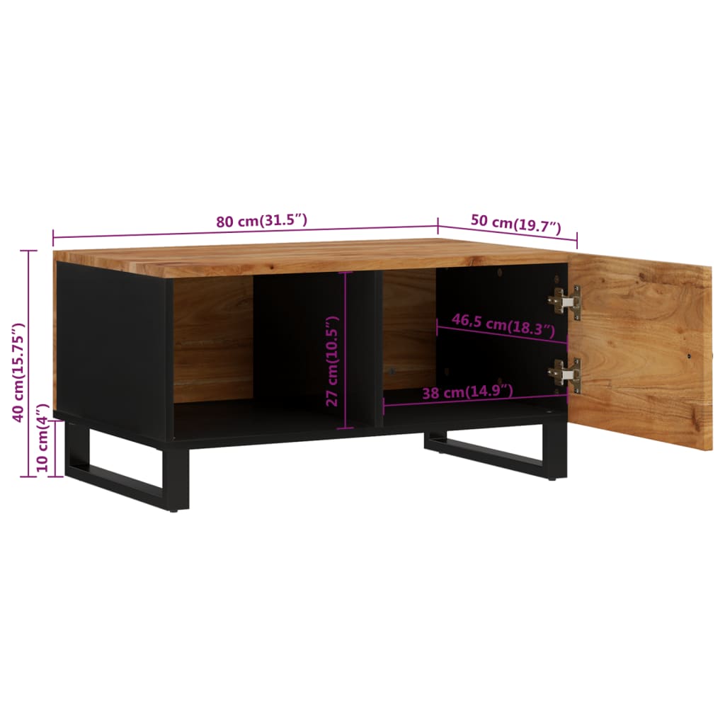 Stolić za kavu 80x50x40 cm od drva bagrema i konstruiranog drva