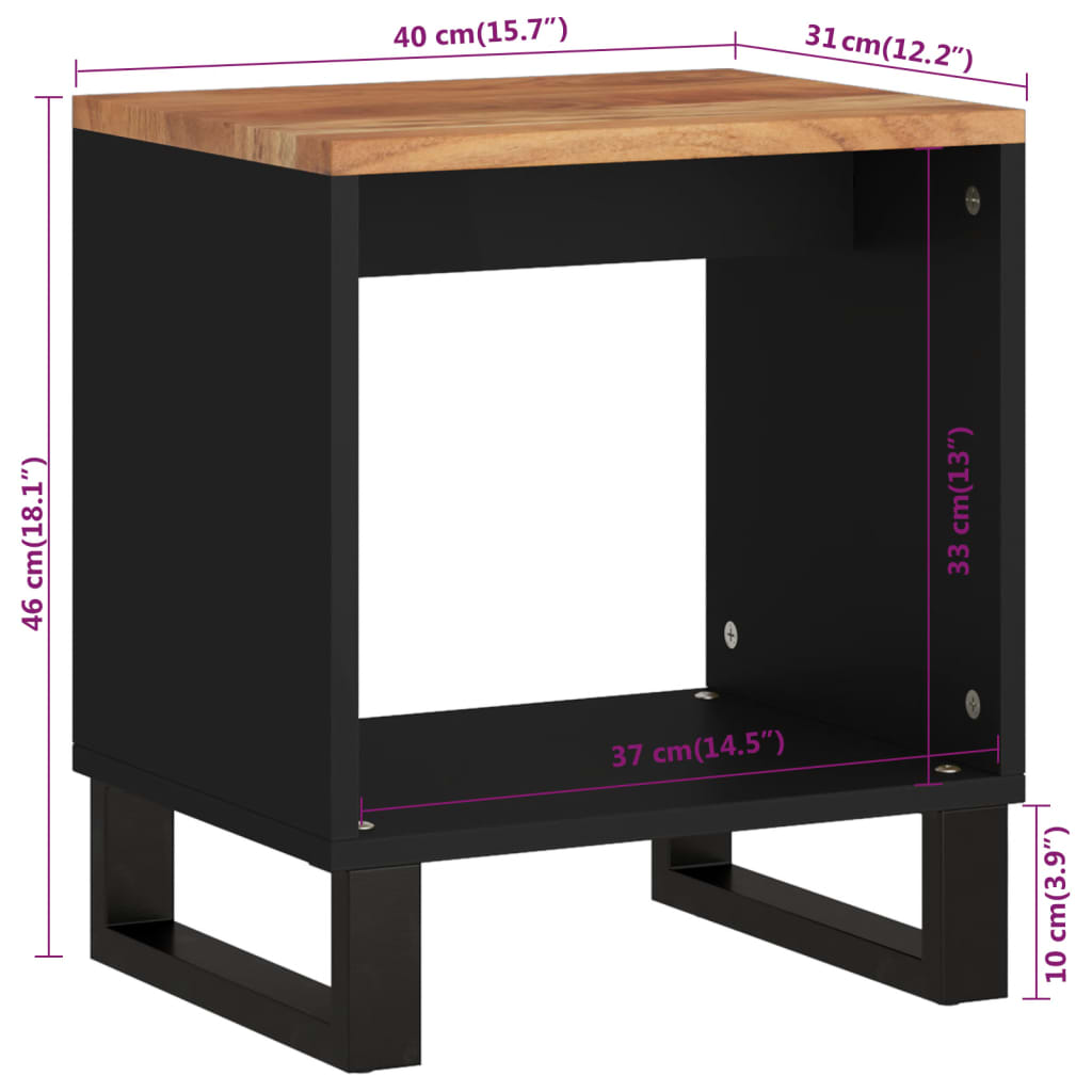 Stolić za kavu 40x31x46 cm od drva bagrema i konstruiranog drva