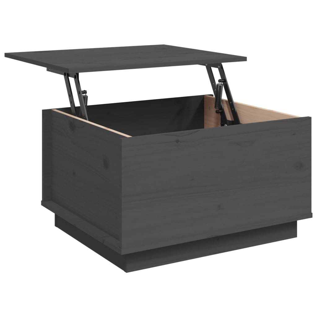 Stolić za kavu sivi 60 x 50 x 35 cm od masivne borovine