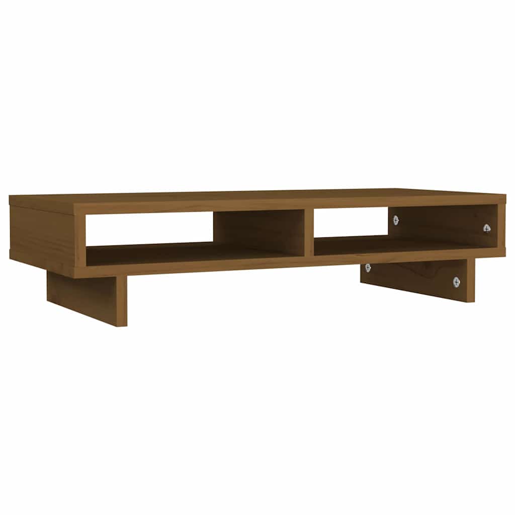 Stalak za monitor boja meda 60 x 27 x 14 cm od masivne borovine