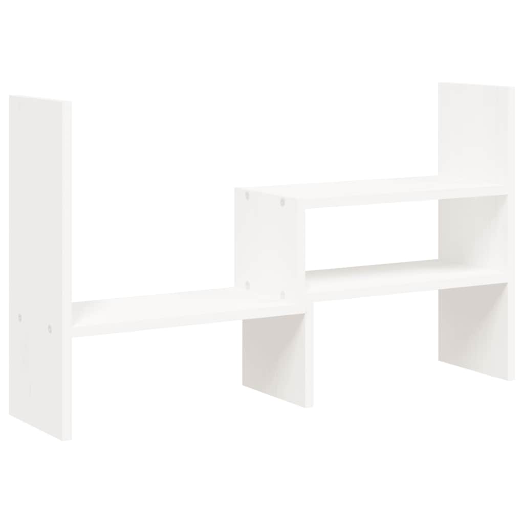 Stalak za monitor bijeli (39-72) x 17 x 43 cm masivna borovina