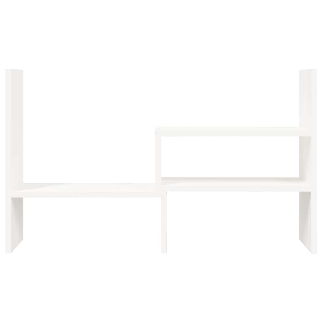 Stalak za monitor bijeli (39-72) x 17 x 43 cm masivna borovina