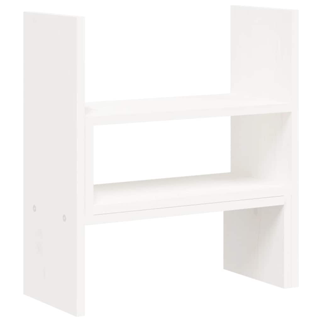 Stalak za monitor bijeli (39-72) x 17 x 43 cm masivna borovina