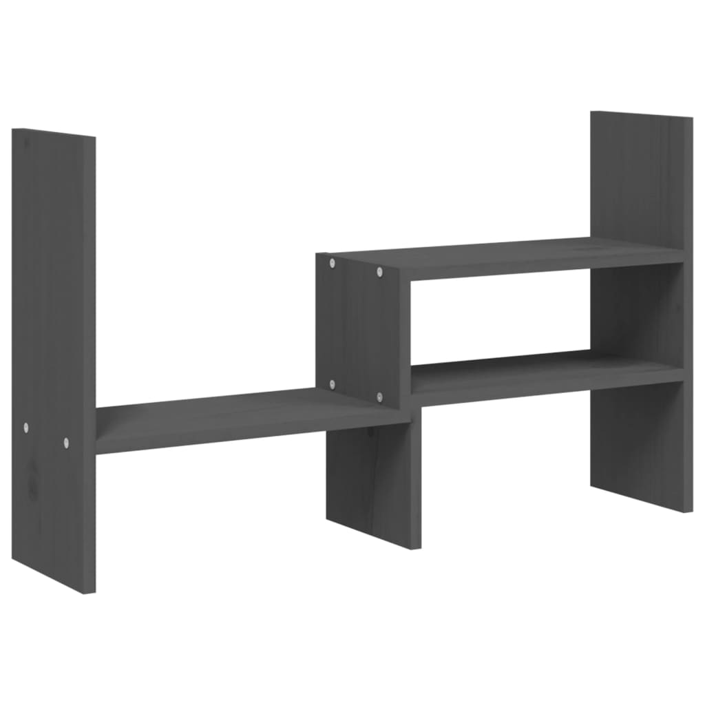 Stalak za monitor sivi (39 - 72) x 17 x 43 cm masivna borovina