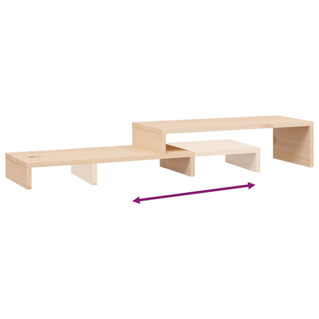 Stalak za monitor (52 - 101) x 22 x 14 cm od masivne borovine