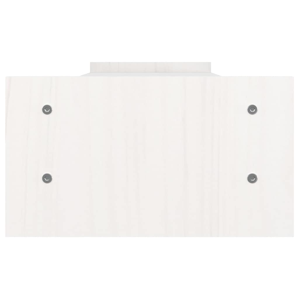 Stalak za monitor bijeli 100x27x15 cm od masivne borovine