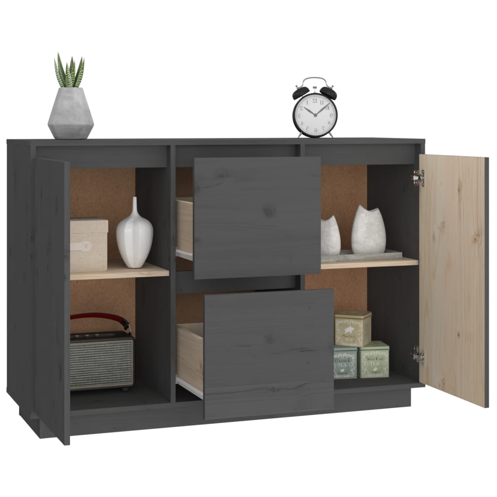 Komoda siva 111 x 34 x 75 cm od masivne borovine