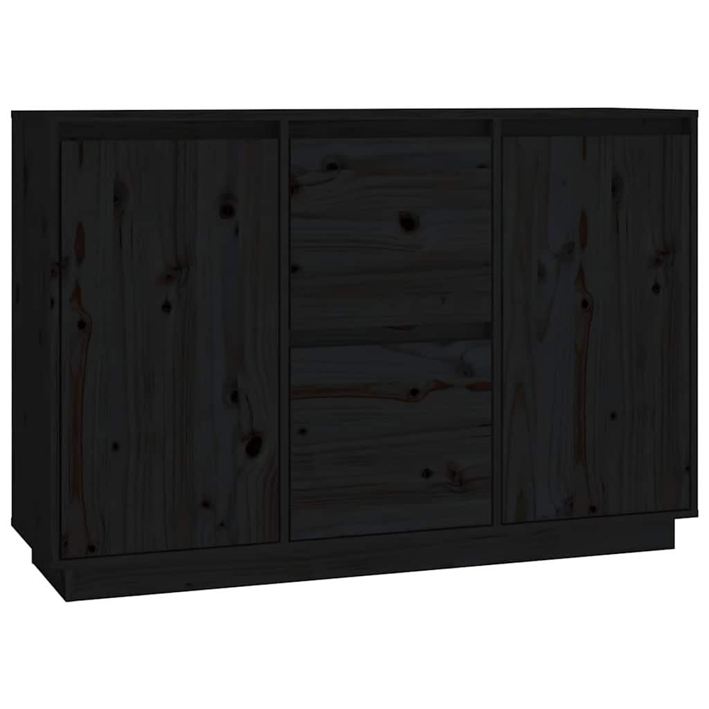 Komoda crna 111 x 34 x 75 cm od masivne borovine