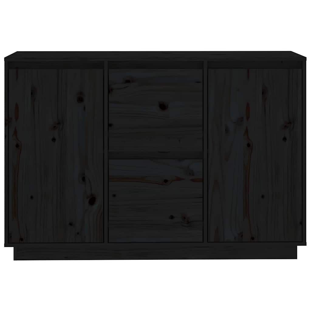 Komoda crna 111 x 34 x 75 cm od masivne borovine