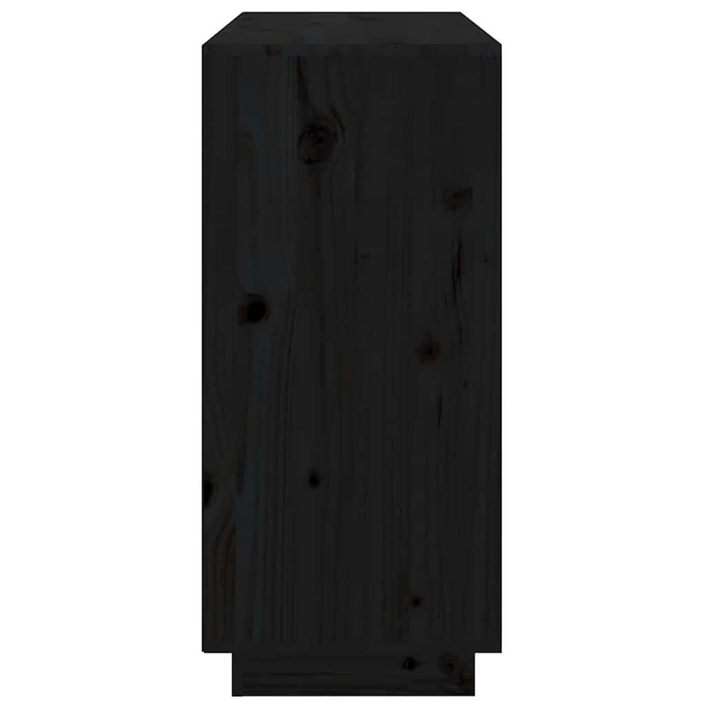 Komoda crna 111 x 34 x 75 cm od masivne borovine