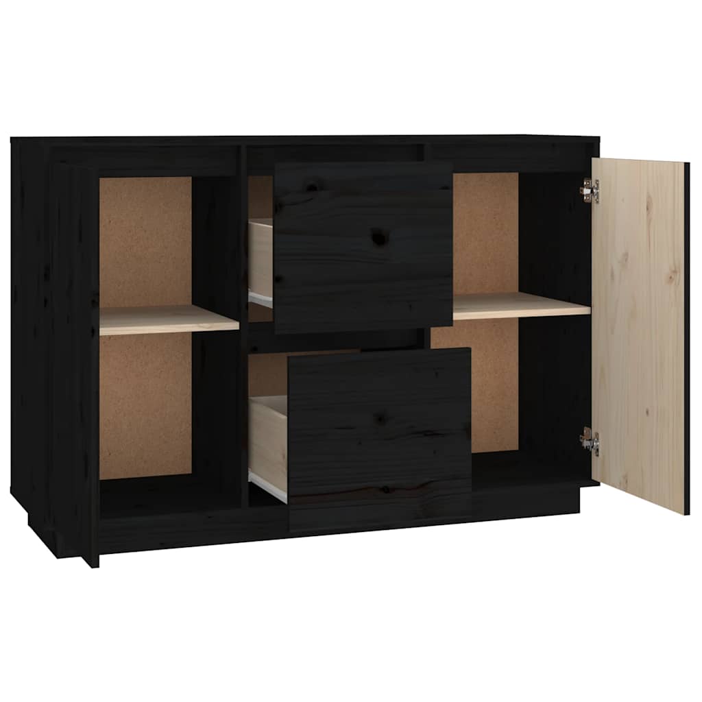 Komoda crna 111 x 34 x 75 cm od masivne borovine