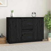 Komoda crna 111 x 34 x 75 cm od masivne borovine