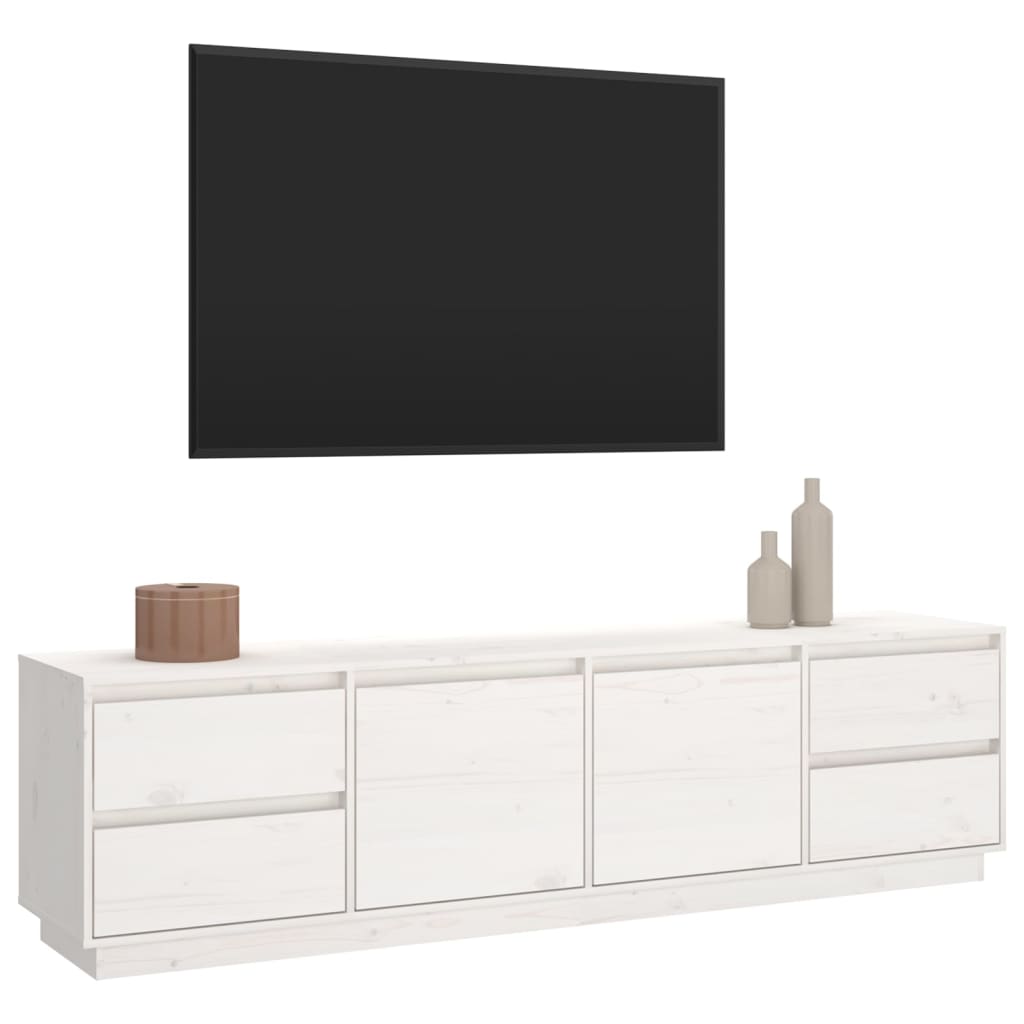 TV ormarić bijeli 176 x 37 x 47,5 cm od masivne borovine