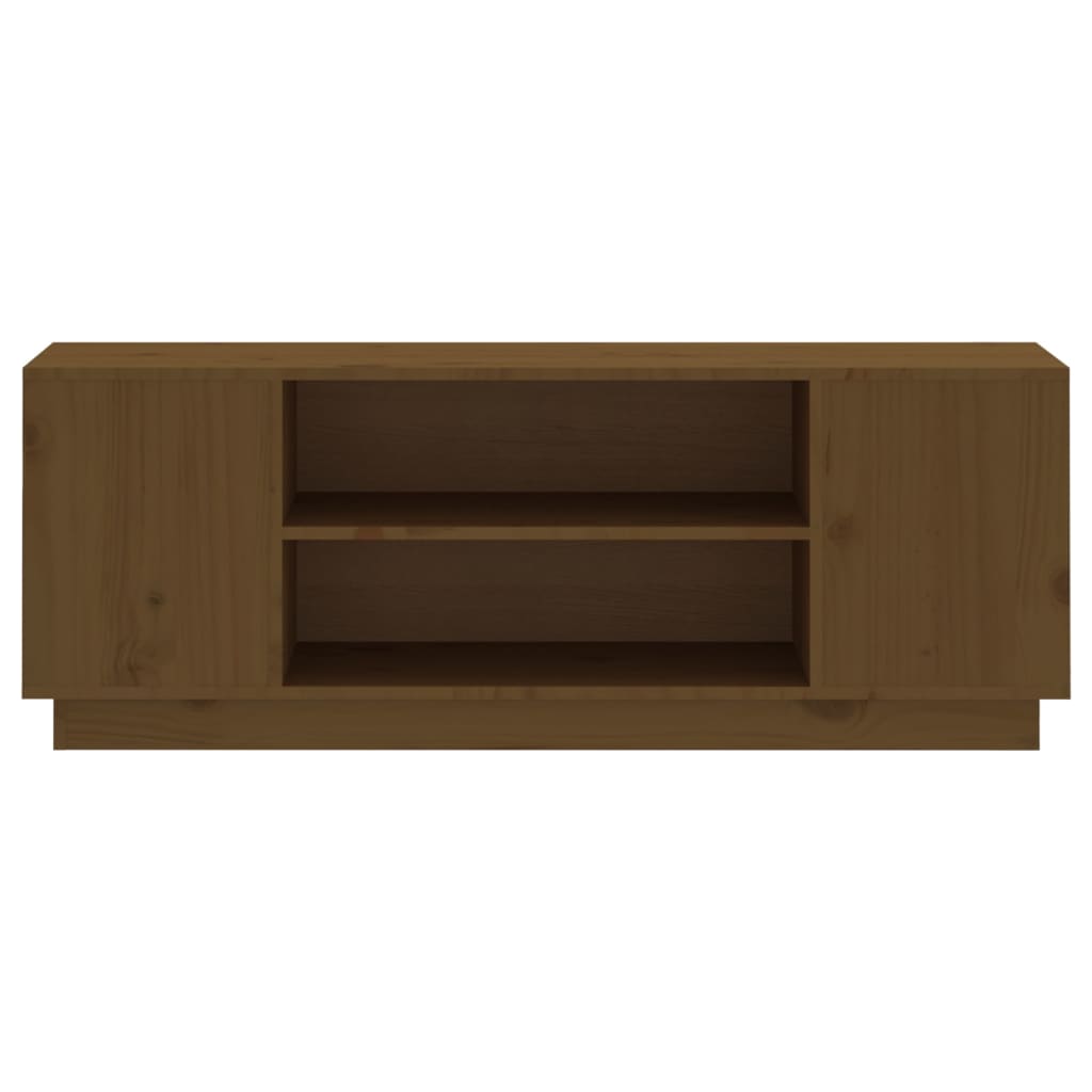 TV ormarić smeđa boja meda 110 x 35 x 40,5 cm masivna borovina