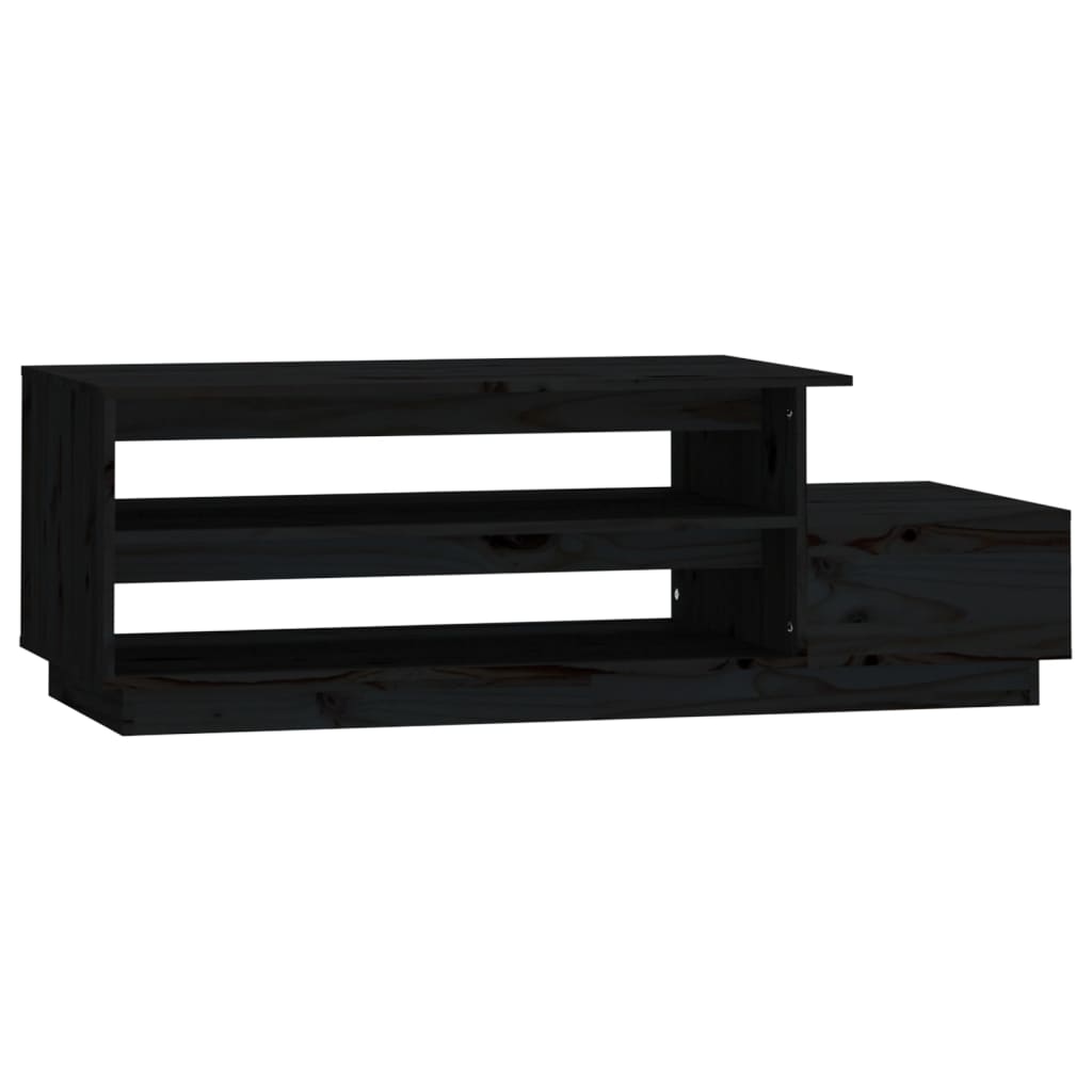Stolić za kavu crni 120 x 50 x 40,5 cm od masivne borovine