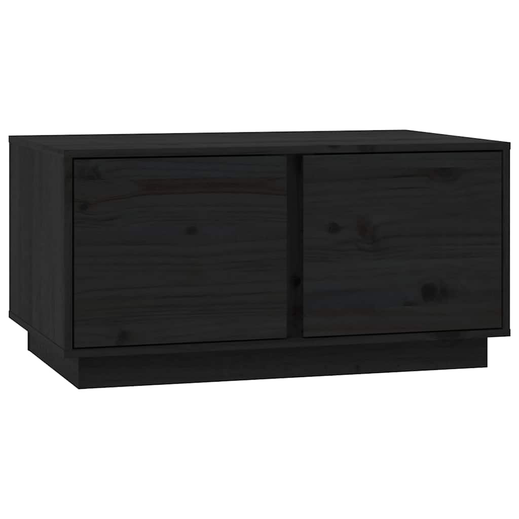 Stolić za kavu crni 80x50x40 cm od masivne borovine