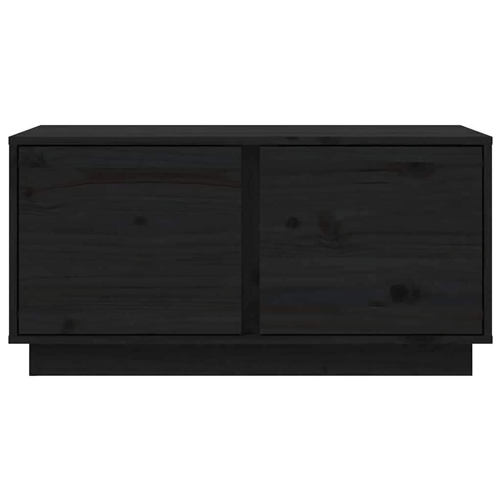 Stolić za kavu crni 80x50x40 cm od masivne borovine
