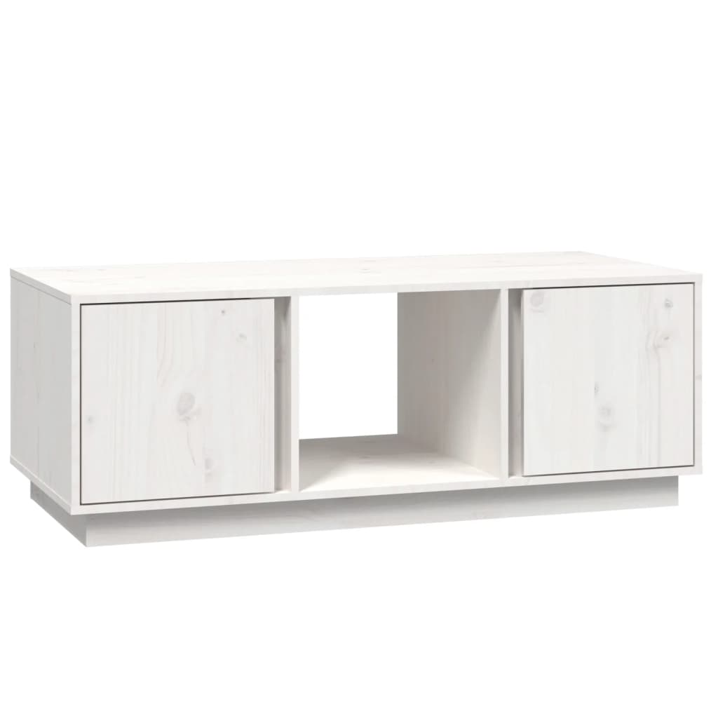 Stolić za kavu bijeli 110x50x40 cm od masivne borovine
