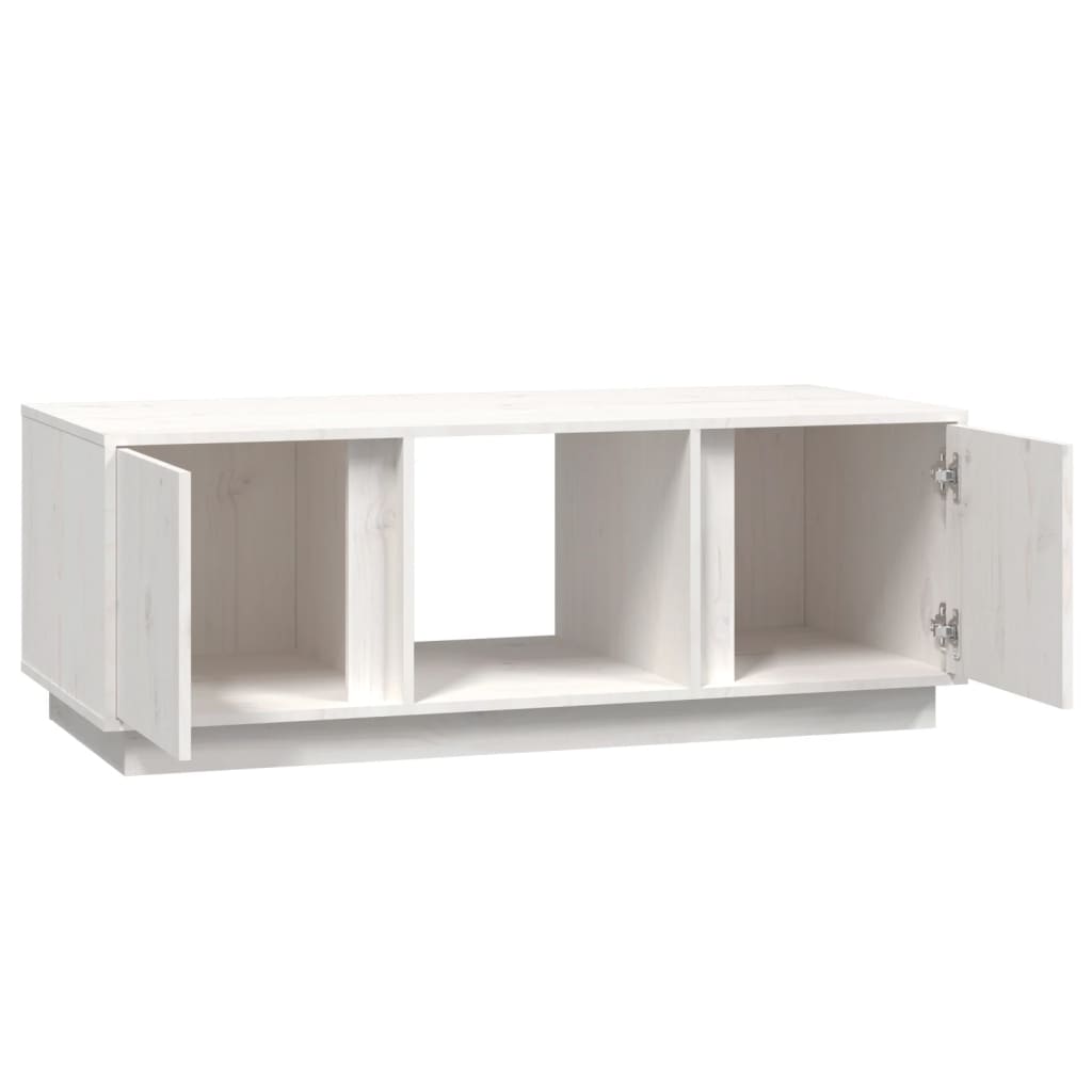 Stolić za kavu bijeli 110x50x40 cm od masivne borovine
