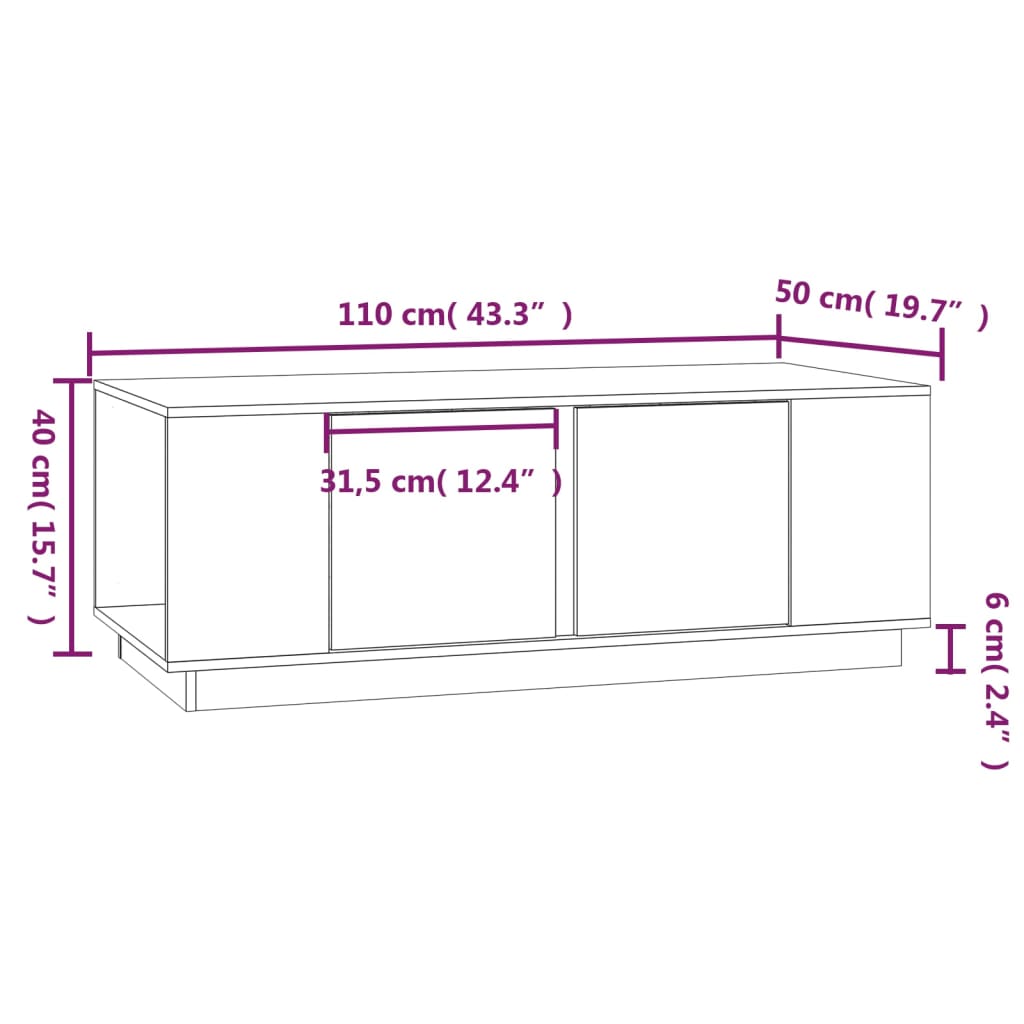 Stolić za kavu 110x50x40 cm od masivne borovine