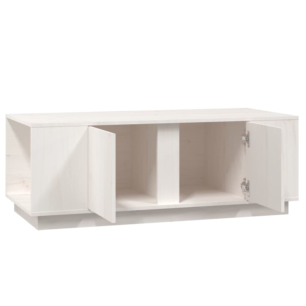 Stolić za kavu bijeli 110x50x40 cm od masivne borovine