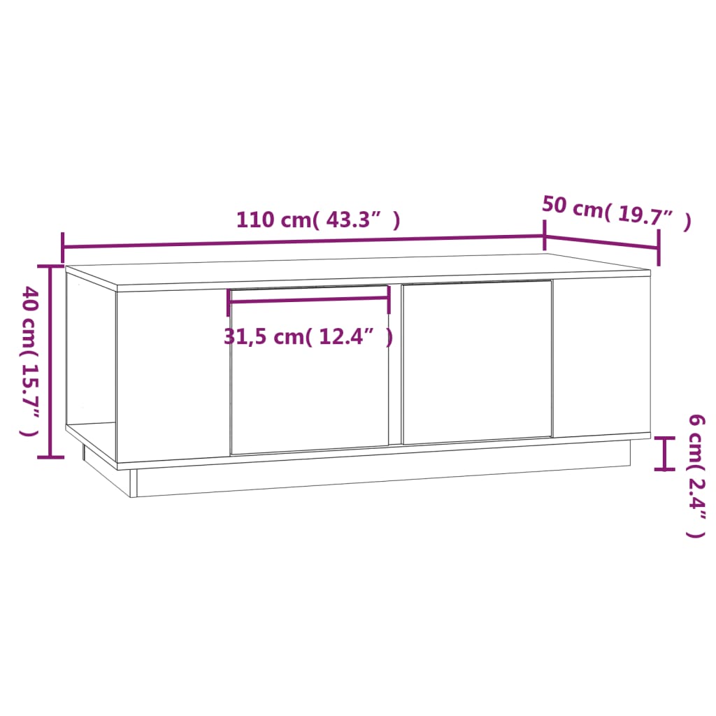 Stolić za kavu bijeli 110x50x40 cm od masivne borovine