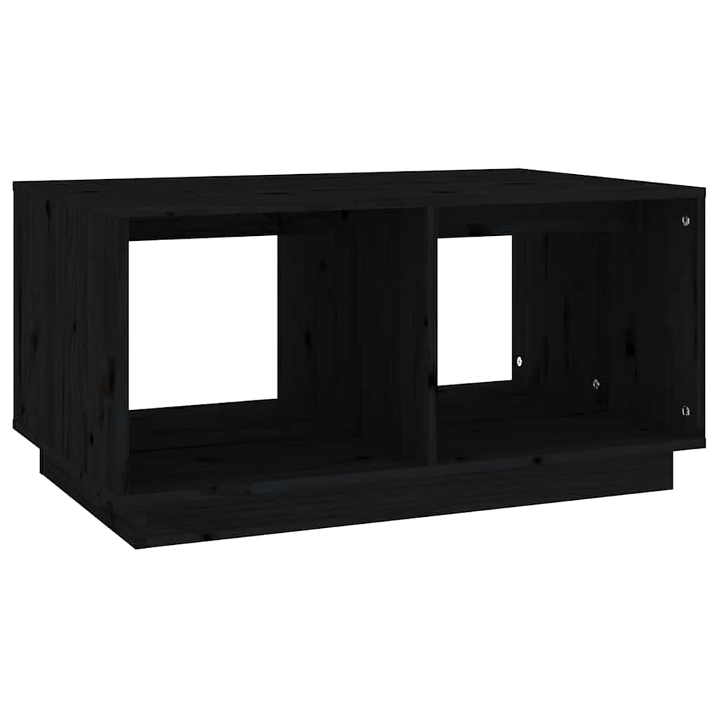 Stolić za kavu crni 80x50x40 cm od masivne borovine
