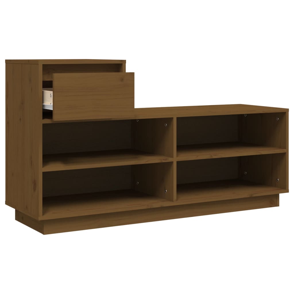 Ormarić za cipele boja meda 110x34x61 cm od masivne borovine