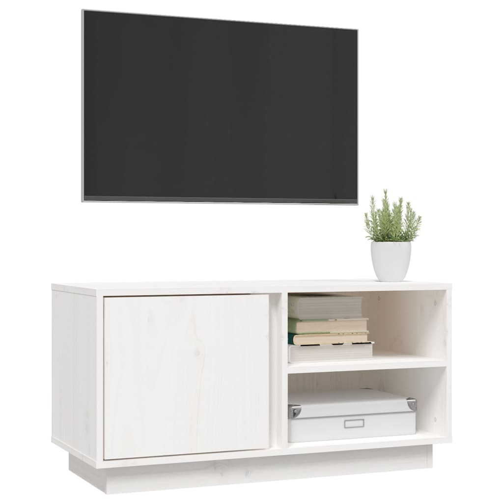 TV ormarić bijeli 80 x 35 x 40,5 cm od masivne borovine