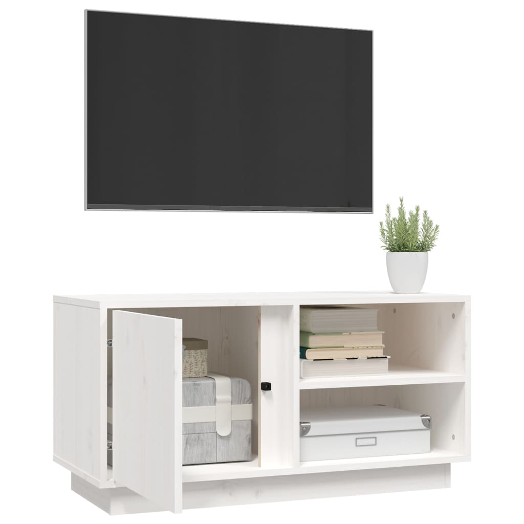 TV ormarić bijeli 80 x 35 x 40,5 cm od masivne borovine