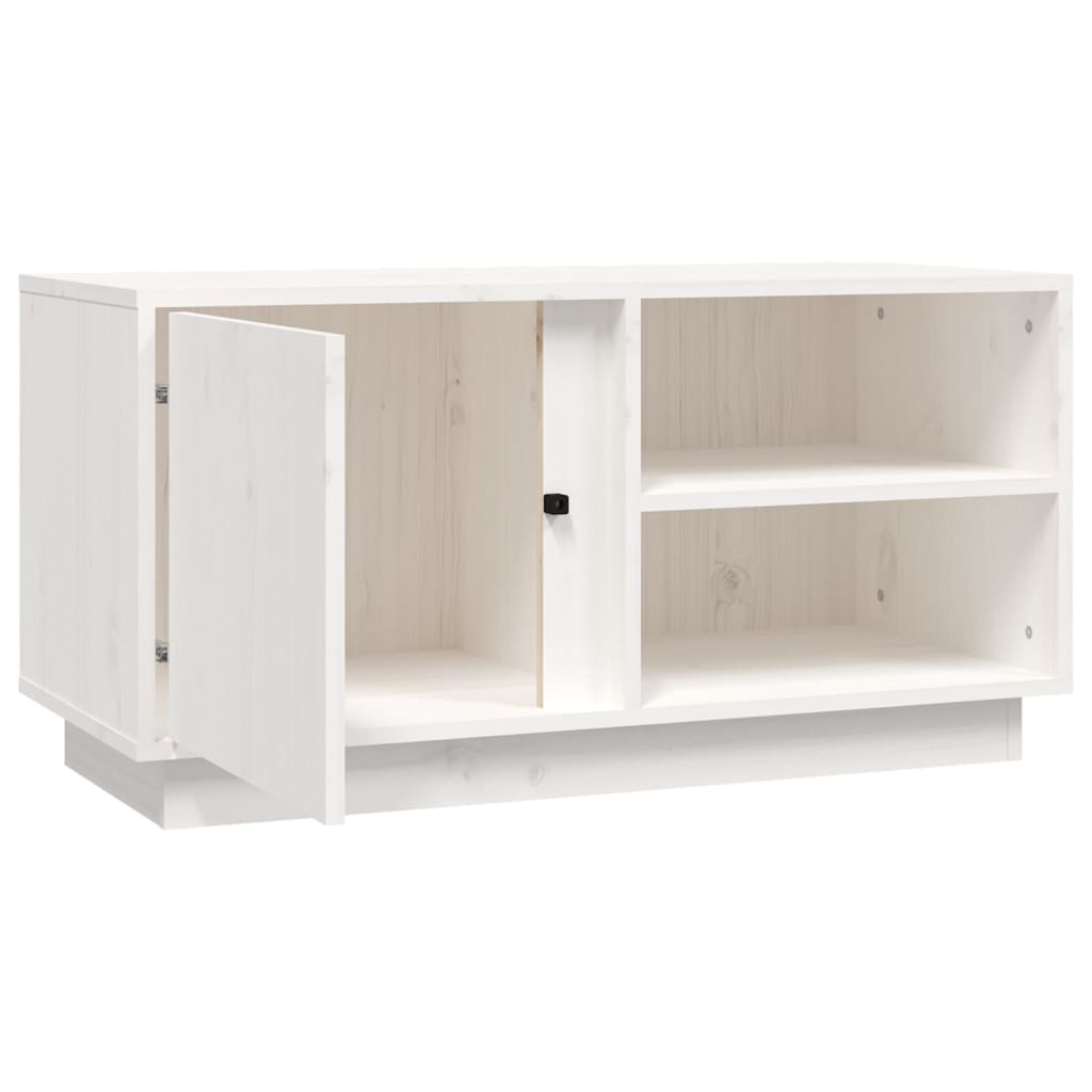 TV ormarić bijeli 80 x 35 x 40,5 cm od masivne borovine