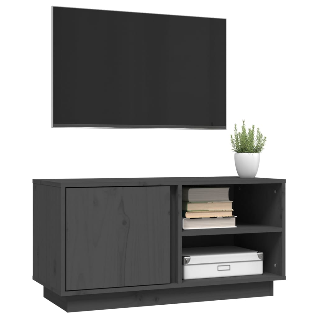 TV ormarić sivi 80 x 35 x 40,5 cm od masivne borovine