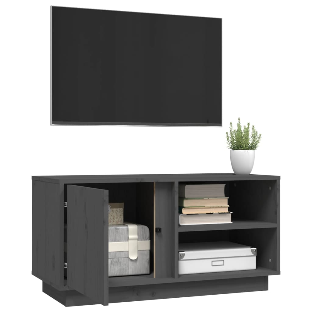 TV ormarić sivi 80 x 35 x 40,5 cm od masivne borovine