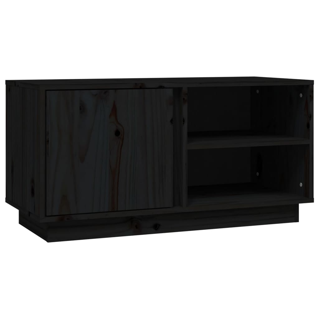 TV ormarić Crna 80 x 35 x 40,5 cm od masivne borovine