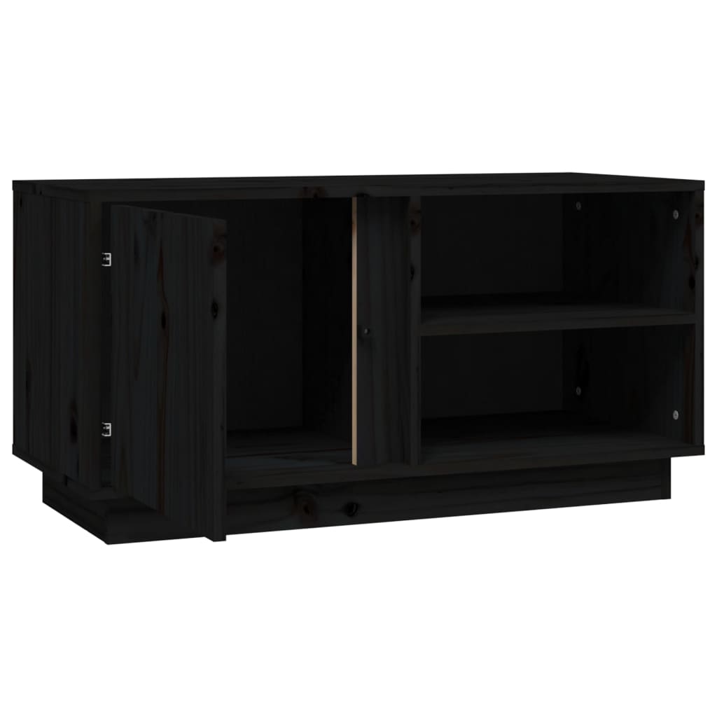 TV ormarić Crna 80 x 35 x 40,5 cm od masivne borovine