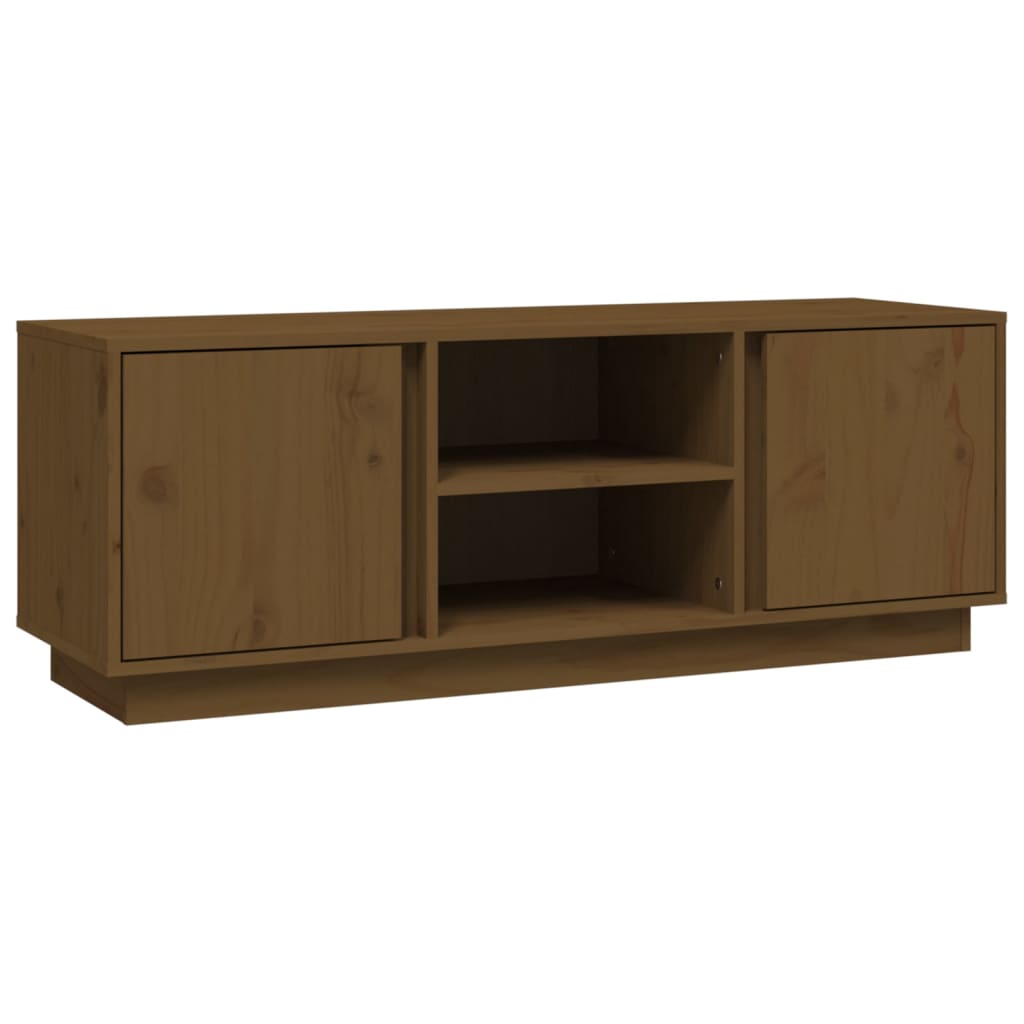 TV ormarić smeđa boja meda 110 x 35 x 40,5 cm masivna borovina