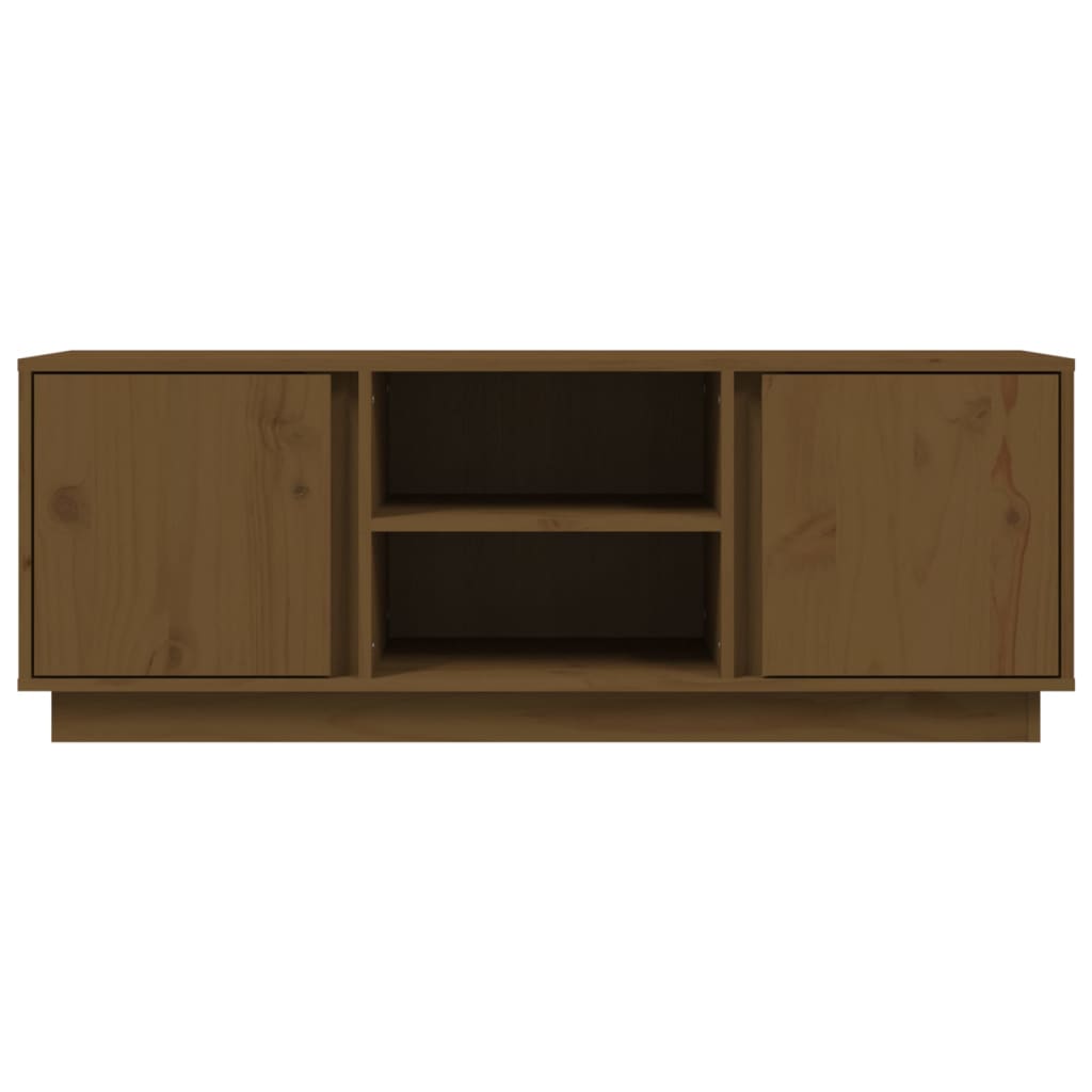 TV ormarić smeđa boja meda 110 x 35 x 40,5 cm masivna borovina