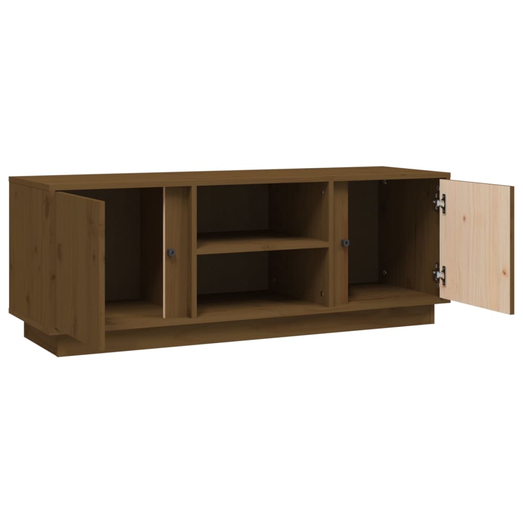 TV ormarić smeđa boja meda 110 x 35 x 40,5 cm masivna borovina