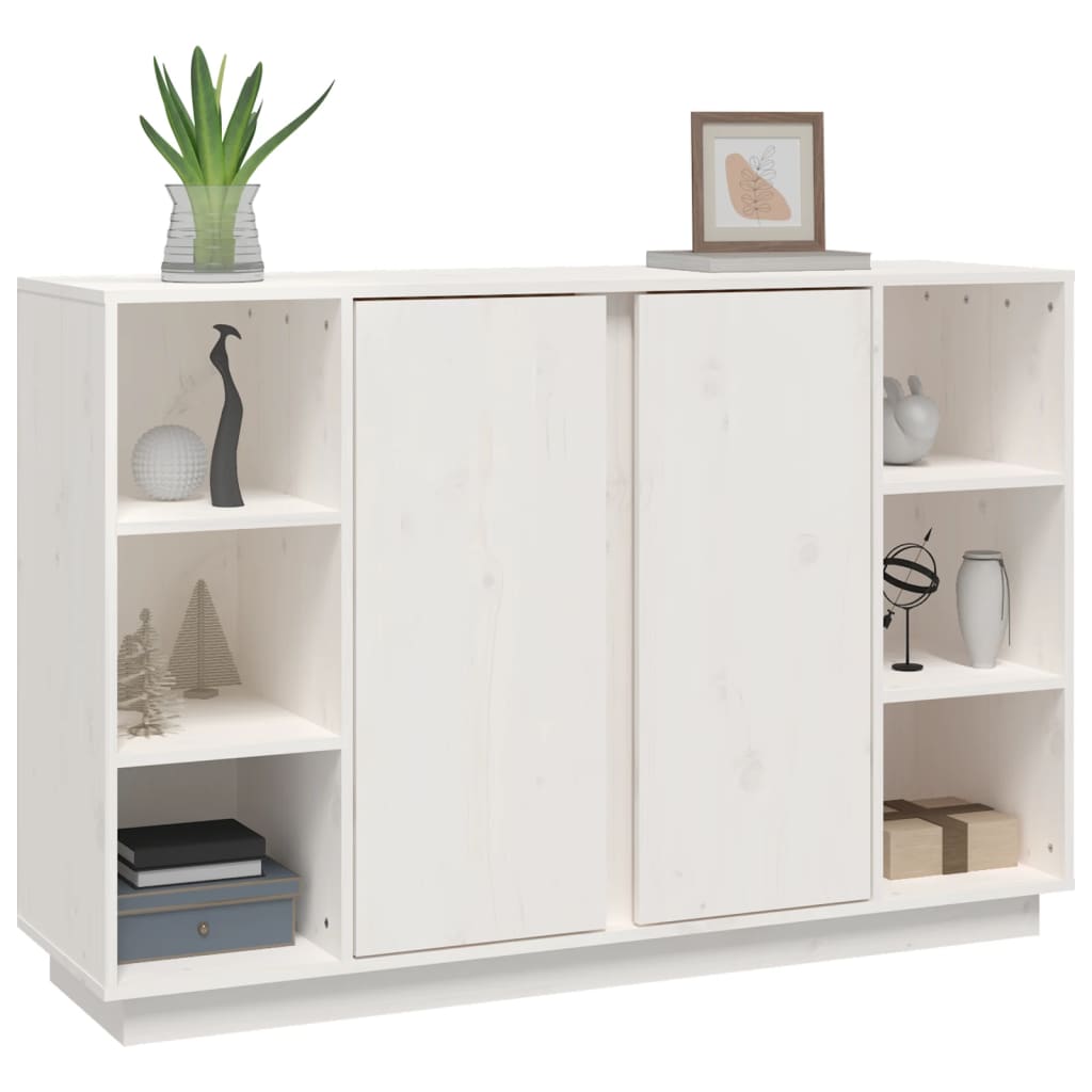 Komoda bijela 120 x 35 x 80 cm od masivne borovine