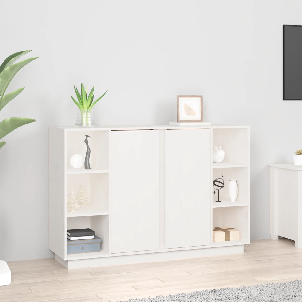 Komoda bijela 120 x 35 x 80 cm od masivne borovine