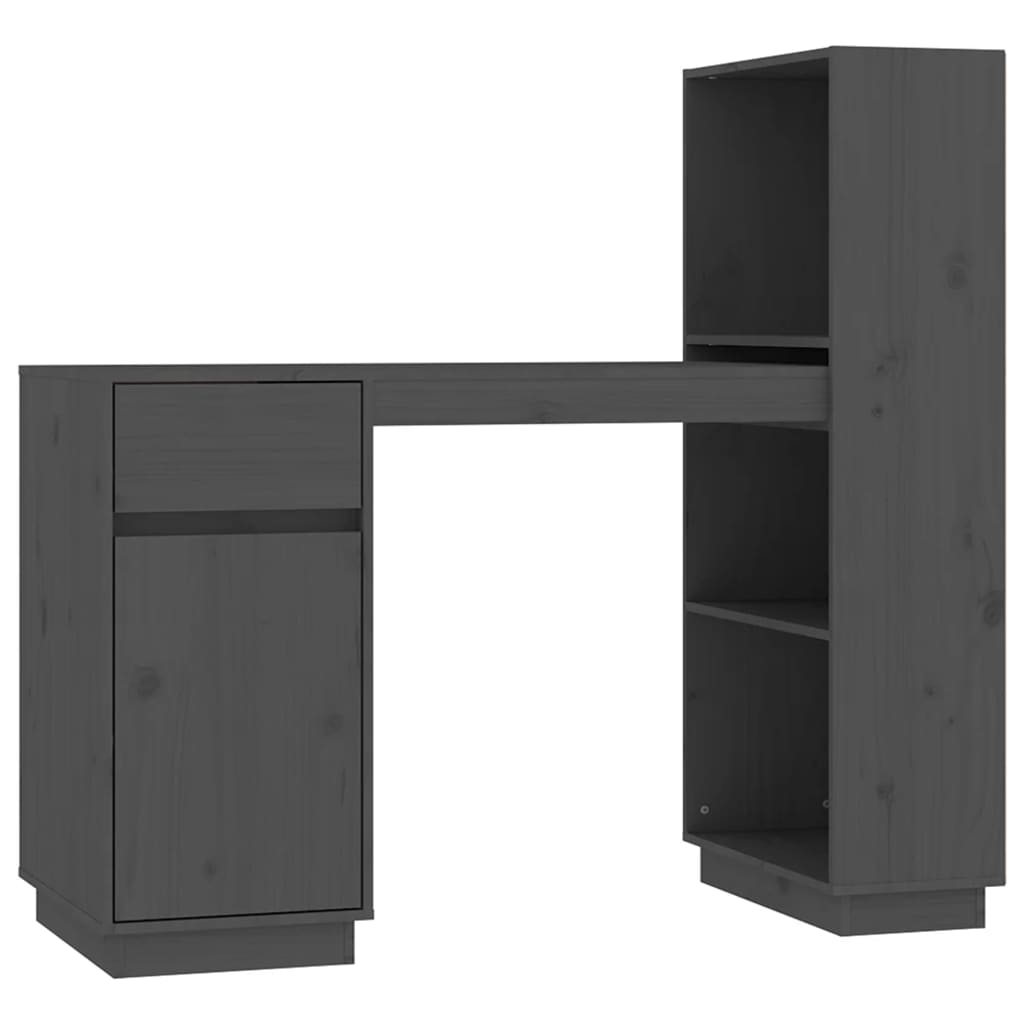 Radni stol sivi 110 x 53 x 117 cm od masivne borovine