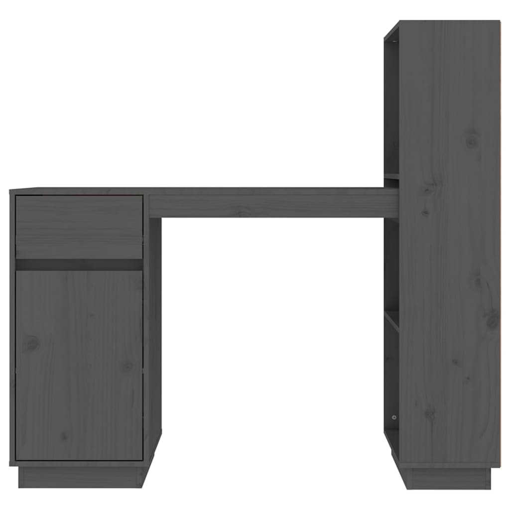 Radni stol sivi 110 x 53 x 117 cm od masivne borovine
