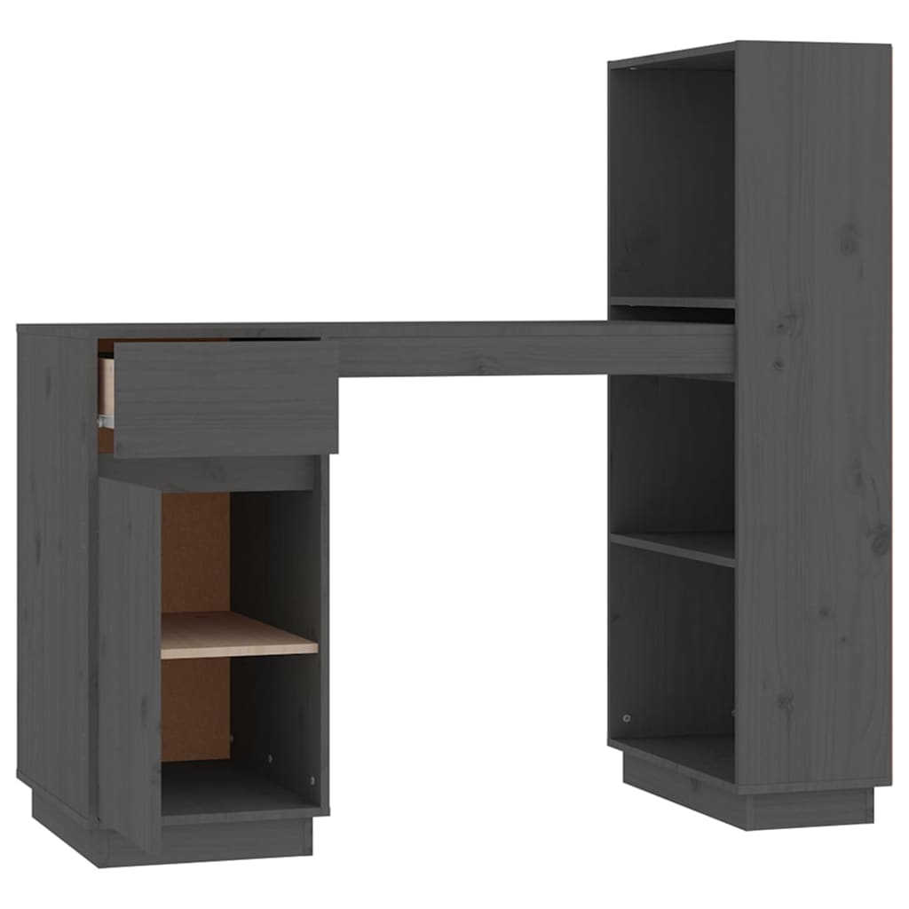 Radni stol sivi 110 x 53 x 117 cm od masivne borovine