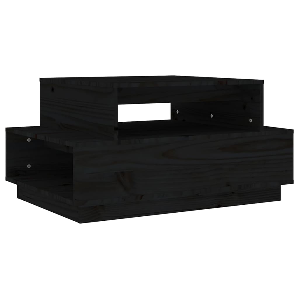 Stolić za kavu crni 80 x 55 x 40,5 cm od masivne borovine
