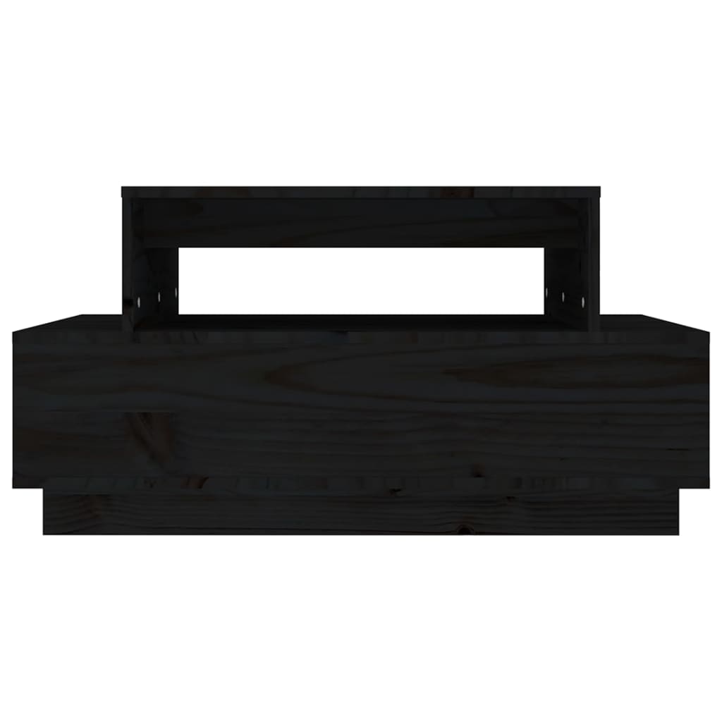 Stolić za kavu crni 80 x 55 x 40,5 cm od masivne borovine